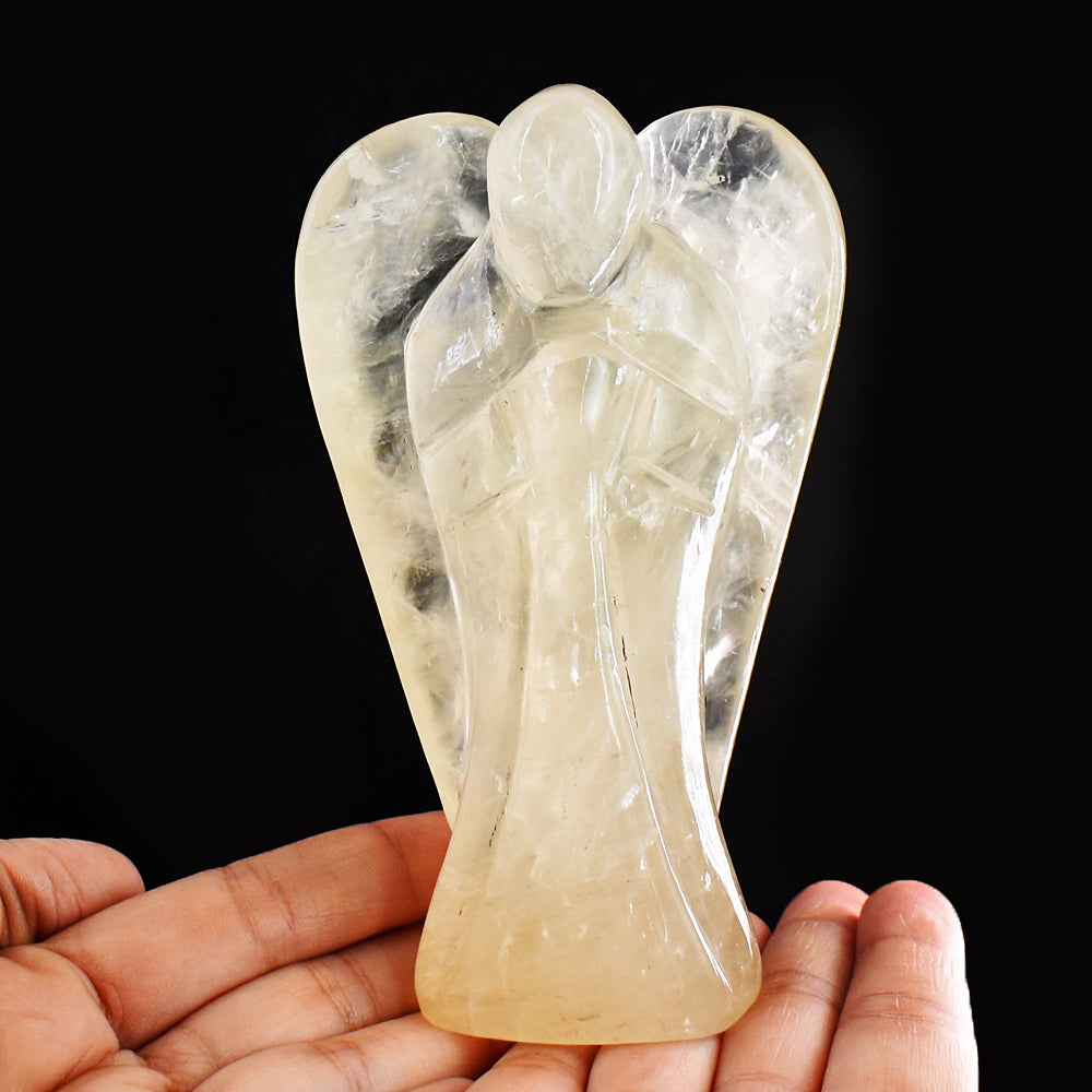 Natural 2285.00 Carats Genuine  Aventurine Hand Carved Healing Gemstone Praying Angel