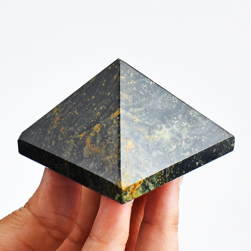 Genuine 610.00 Cts Genuine Kambaba Jasper  Hand Carved  Healing  Pyramid Gemstone