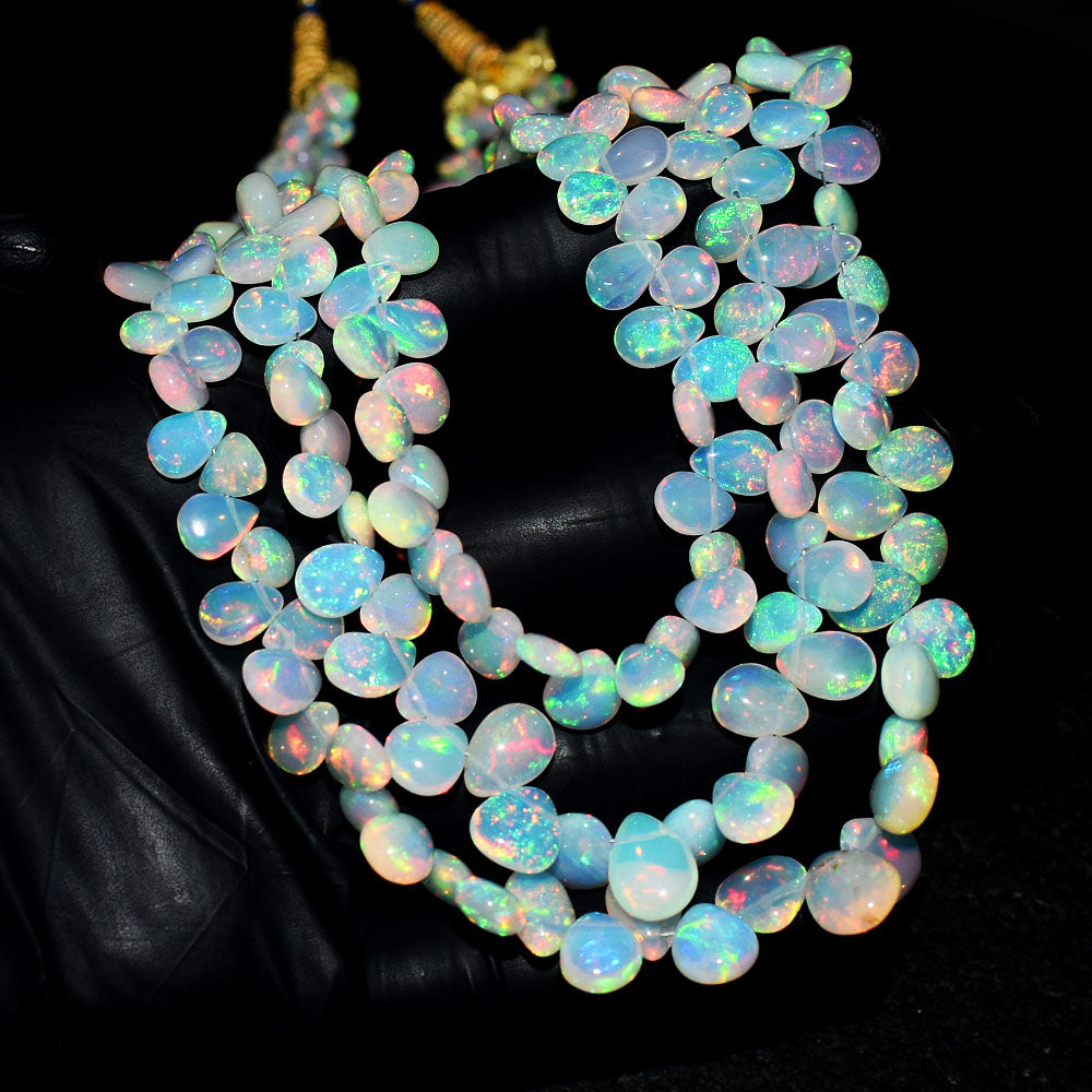 Mega Sale - 100% Awesome 208.00 Cts Genuine Ethiopian Opal Beads Necklace