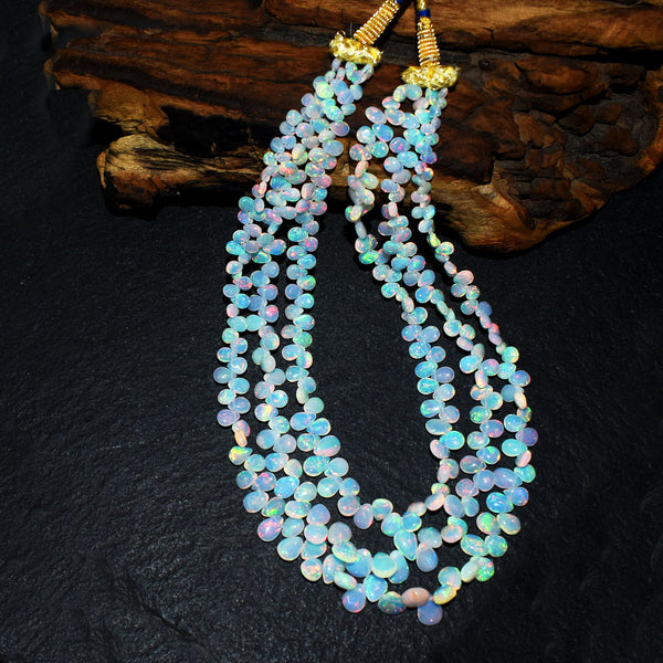 Mega Sale - 100% Awesome 208.00 Cts Genuine Ethiopian Opal Beads Necklace