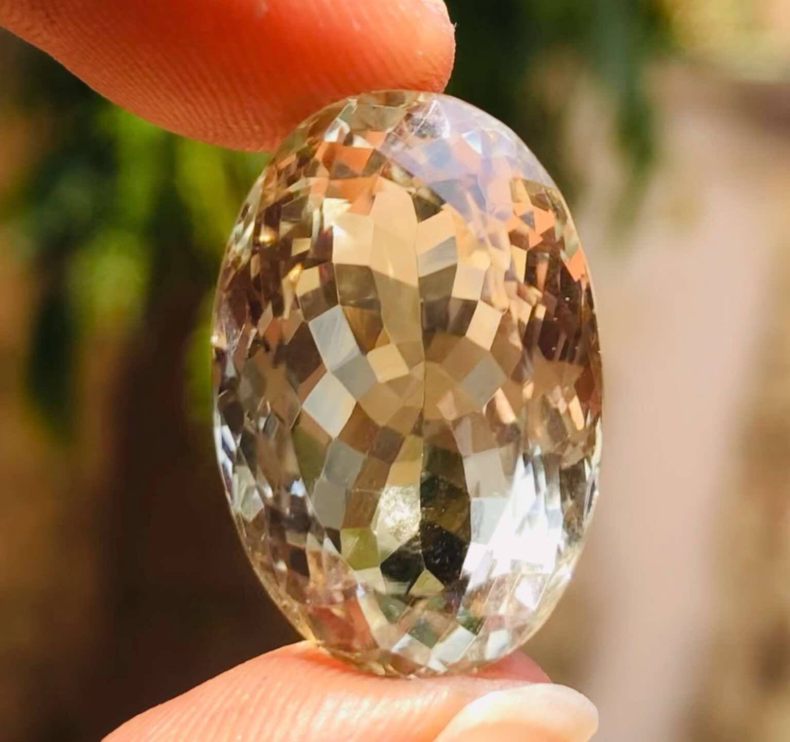 Amazing 29.00 Cts Genuine Prasiolite Faceted Loose Gemstone