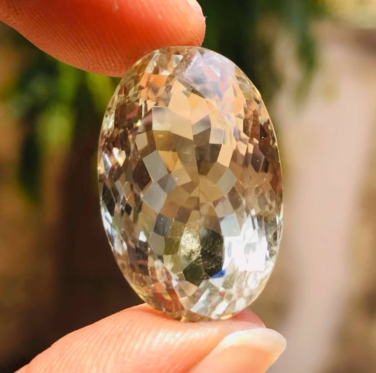 Amazing 29.00 Cts Genuine Prasiolite Faceted Loose Gemstone