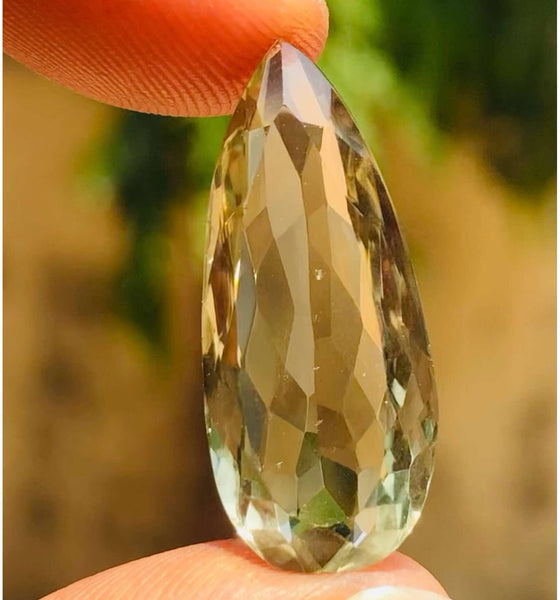 Beautiful 12.00 Cts Genuine Prasiolite Faceted Loose Gemstone
