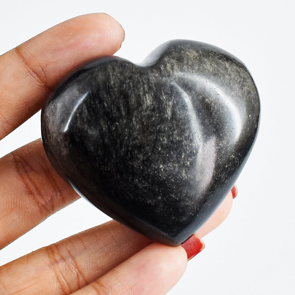 309.00 Carats  Genuine  Obsidian  Hand  Carved  Healing Heart Gemstone Cabochon