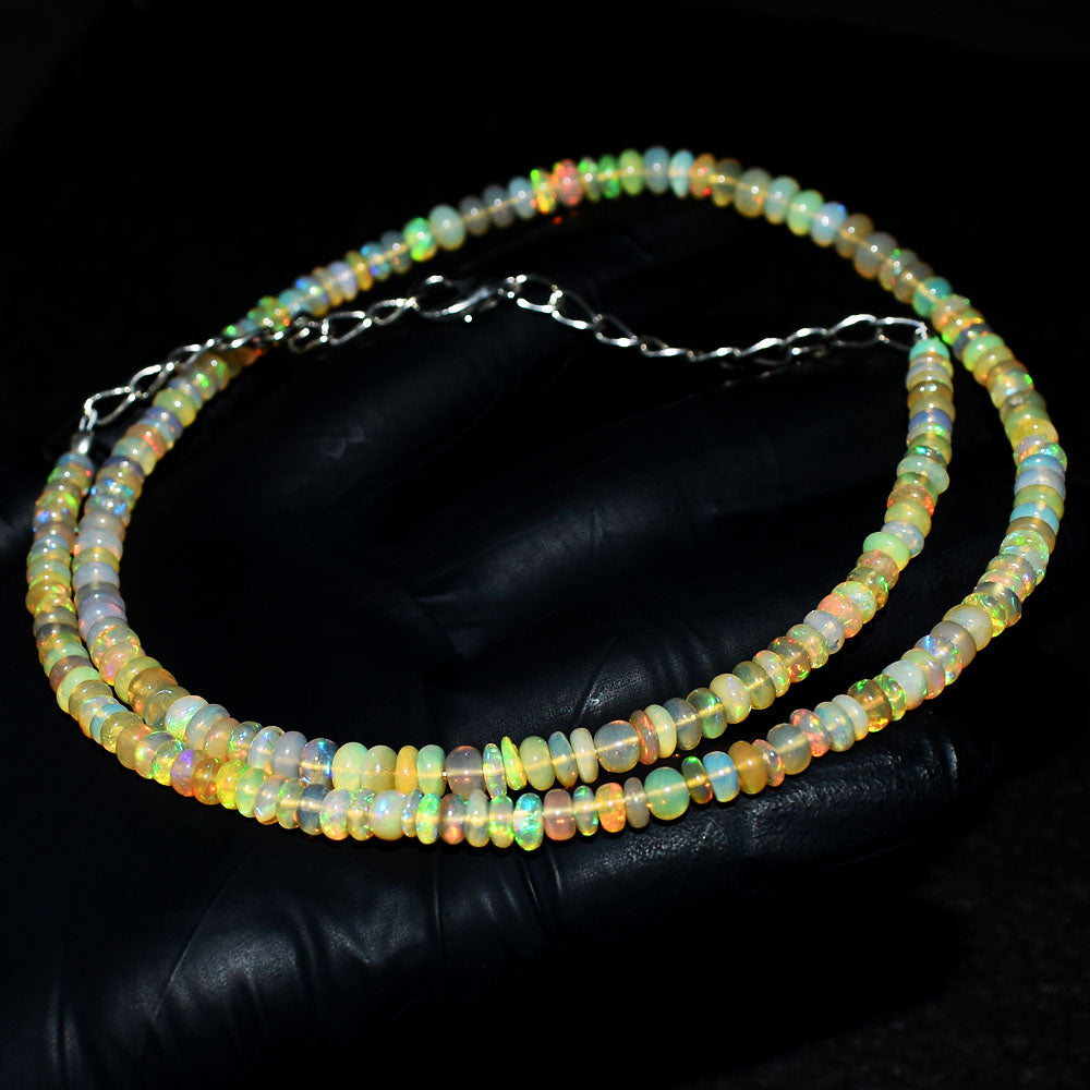 Mega Sale - 100% Amazing 52.00 Cts Genuine Ethiopian Opal Beads Necklace