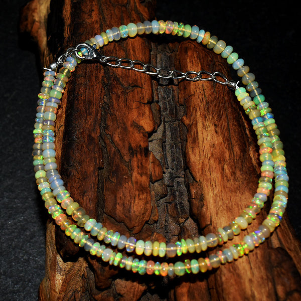 Mega Sale - 100% Amazing 52.00 Cts Genuine Ethiopian Opal Beads Necklace