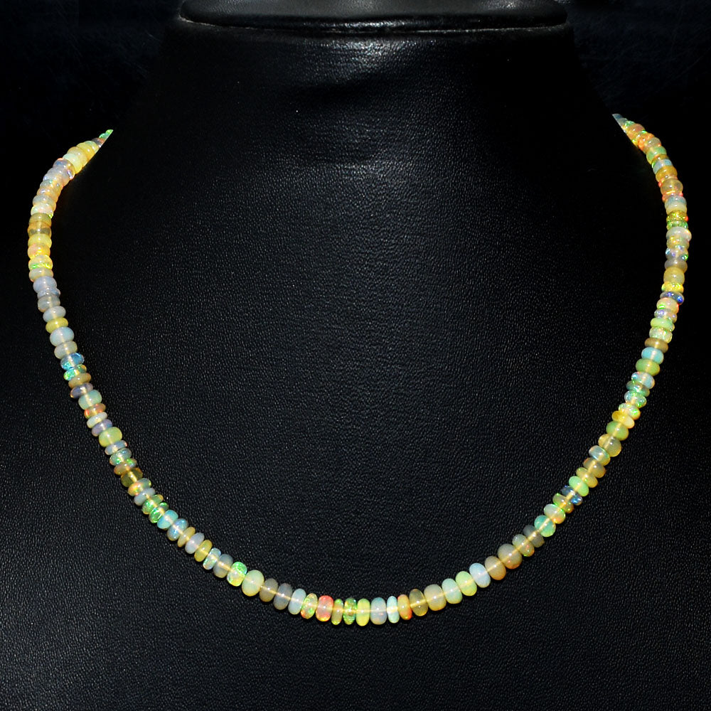 Mega Sale - 100% Amazing 52.00 Cts Genuine Ethiopian Opal Beads Necklace