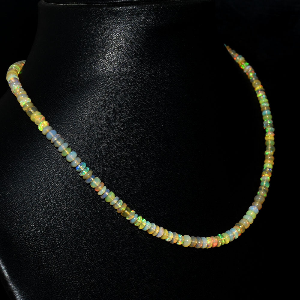 Mega Sale - 100% Amazing 52.00 Cts Genuine Ethiopian Opal Beads Necklace