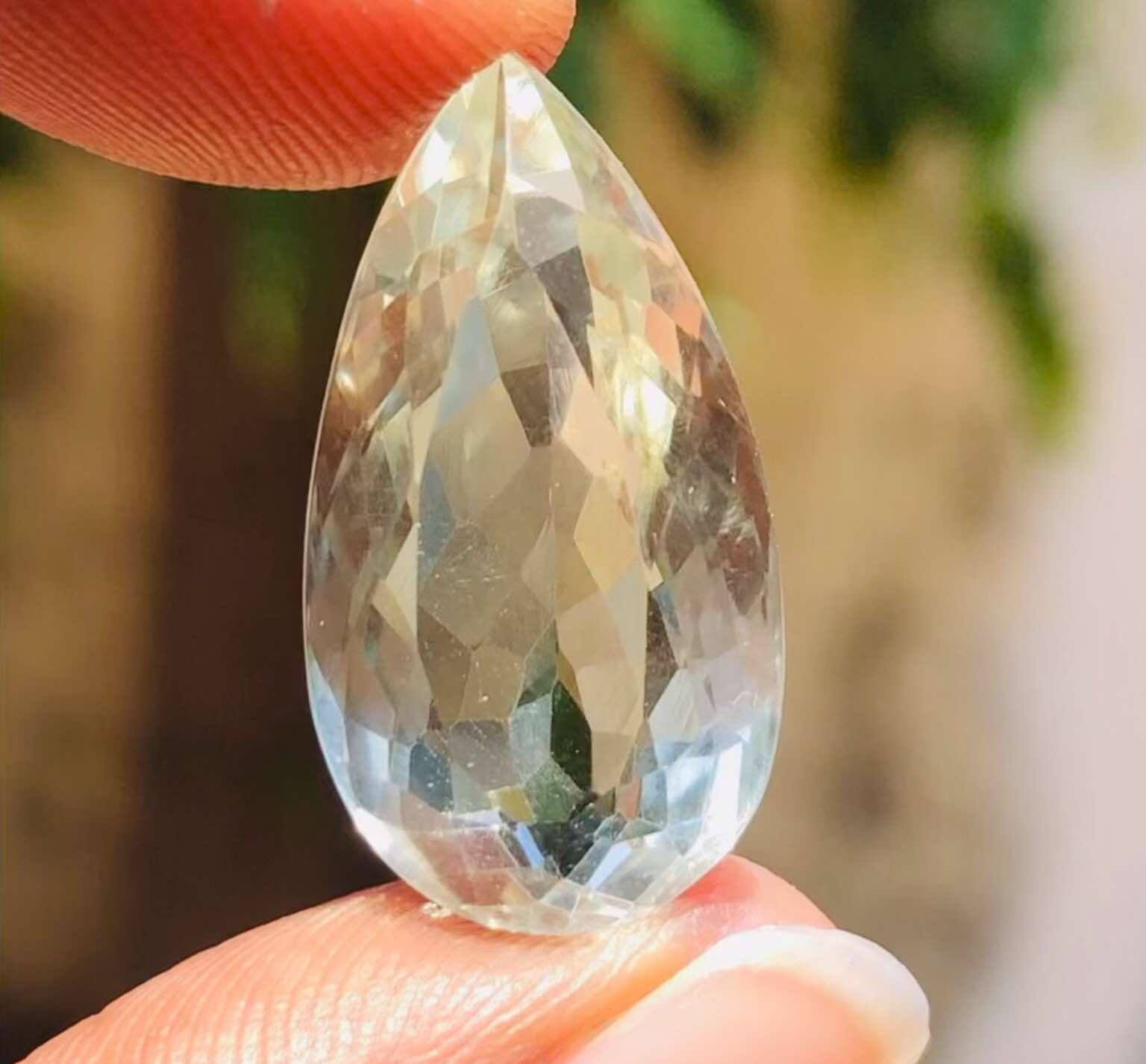 Amazing 15.00 Cts Genuine Prasiolite Faceted Loose Gemstone