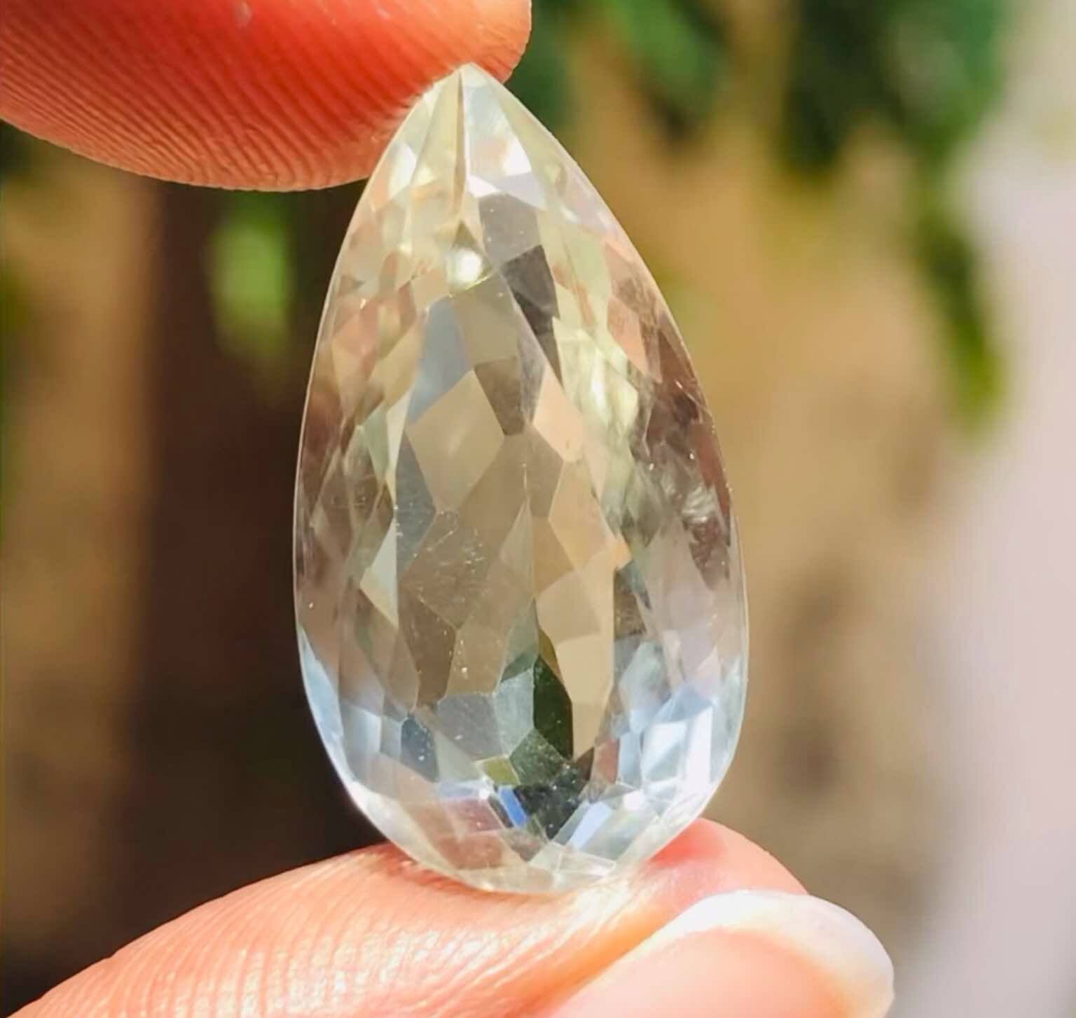 Amazing 15.00 Cts Genuine Prasiolite Faceted Loose Gemstone