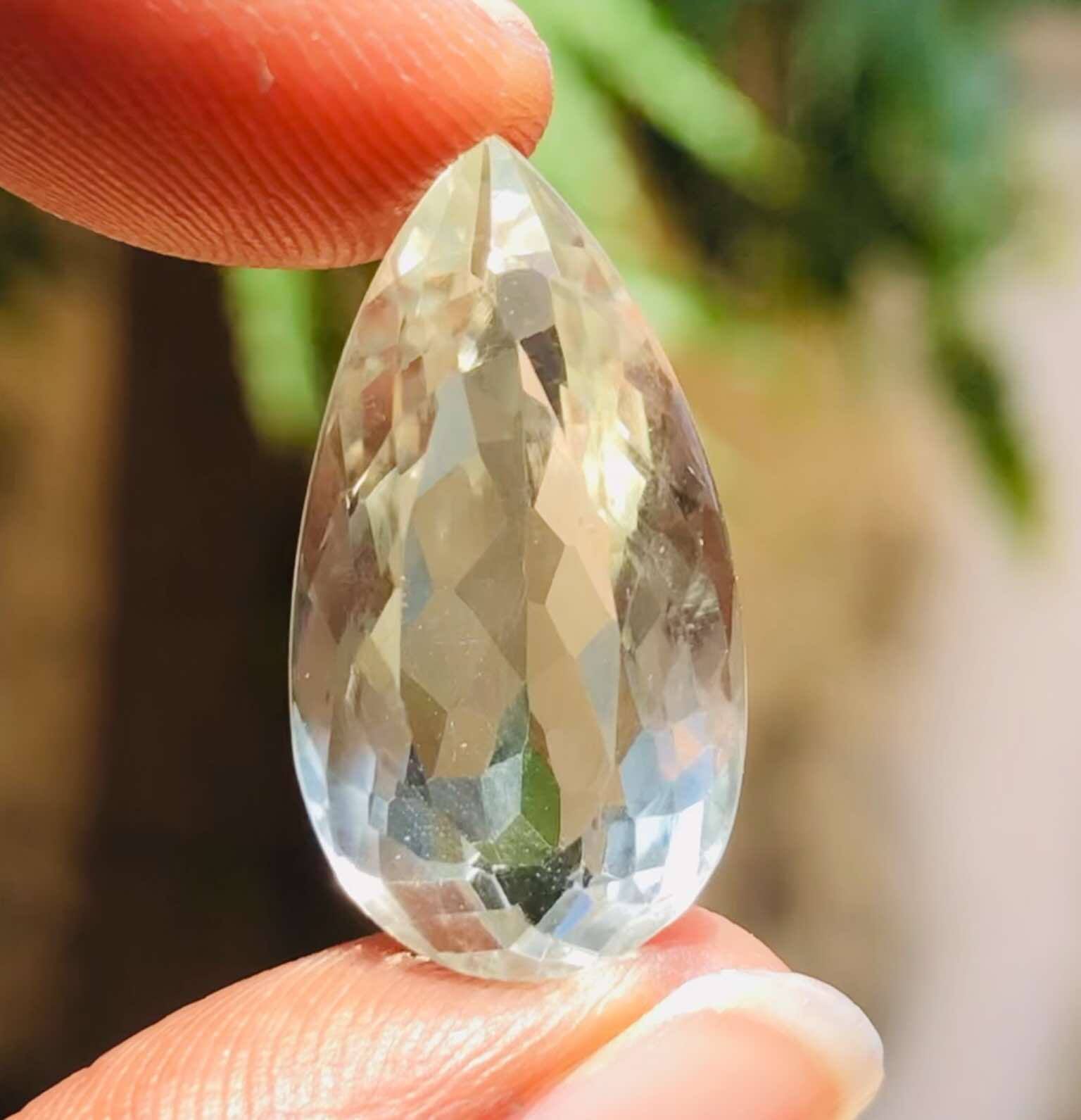 Amazing 15.00 Cts Genuine Prasiolite Faceted Loose Gemstone