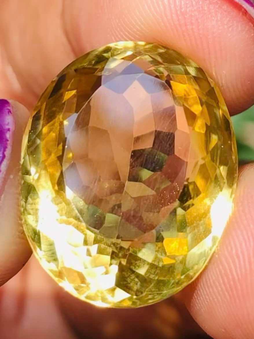 Stunning 25.00 Cts  Genuine Citrine Faceted Loose Gemstone