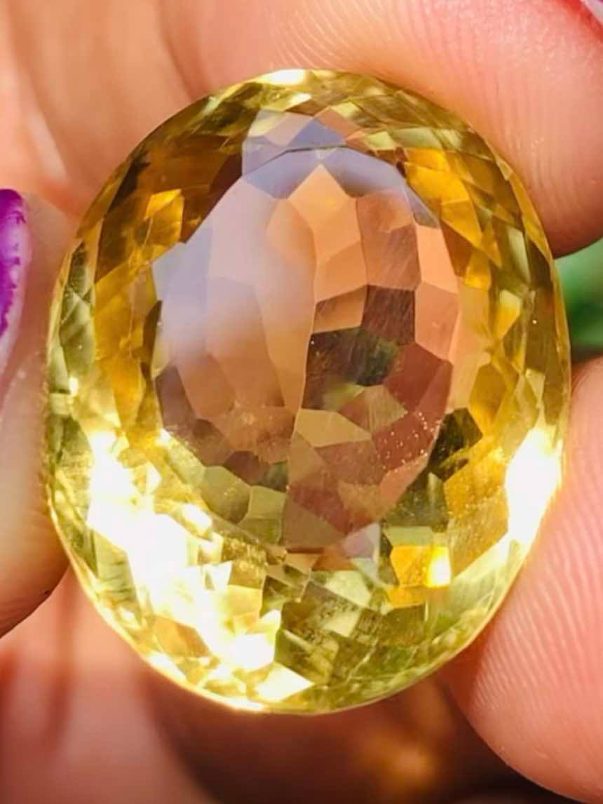 Stunning 19.00 Cts Genuine Citrine Faceted Loose Gemstone