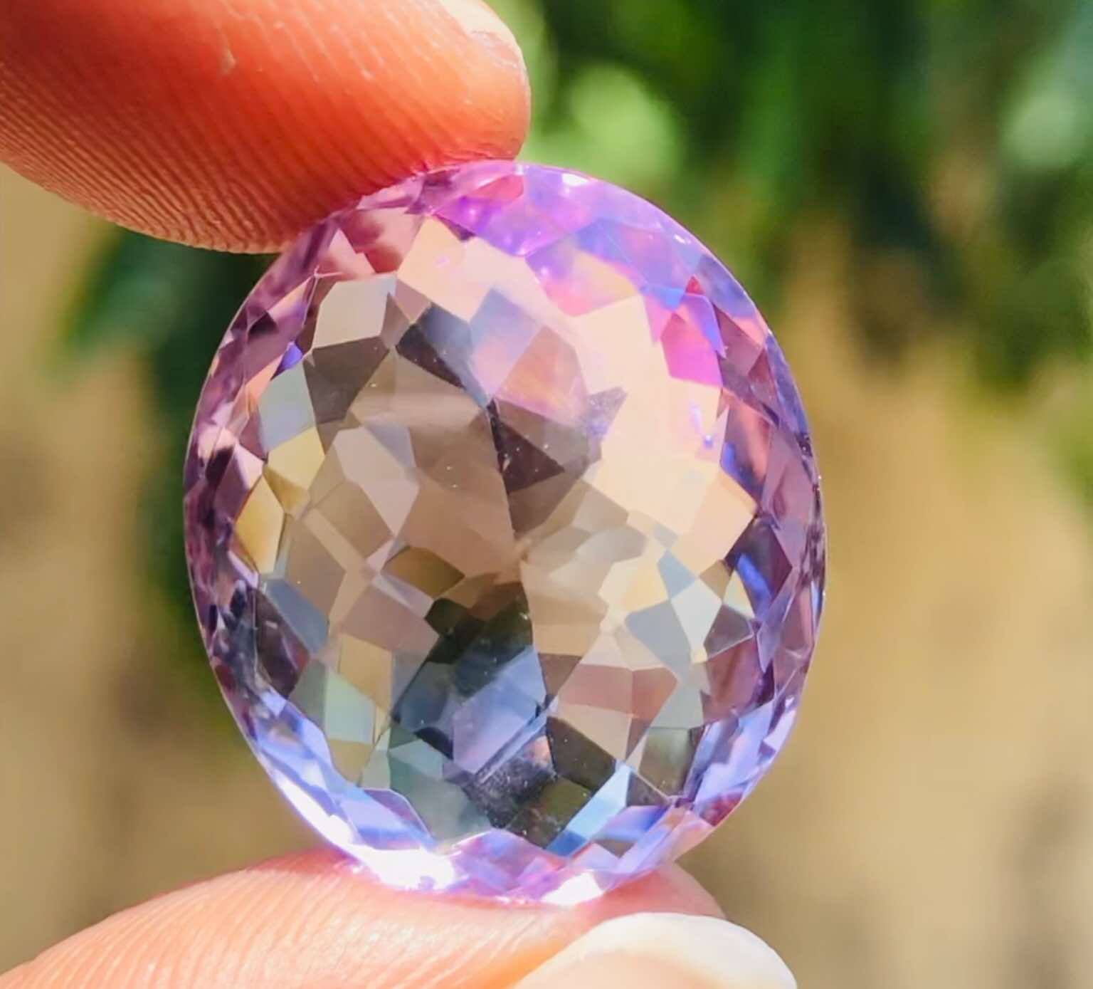 Stunning 22.00 Cts Geniune Amethyst Faceted Loose Gemstone
