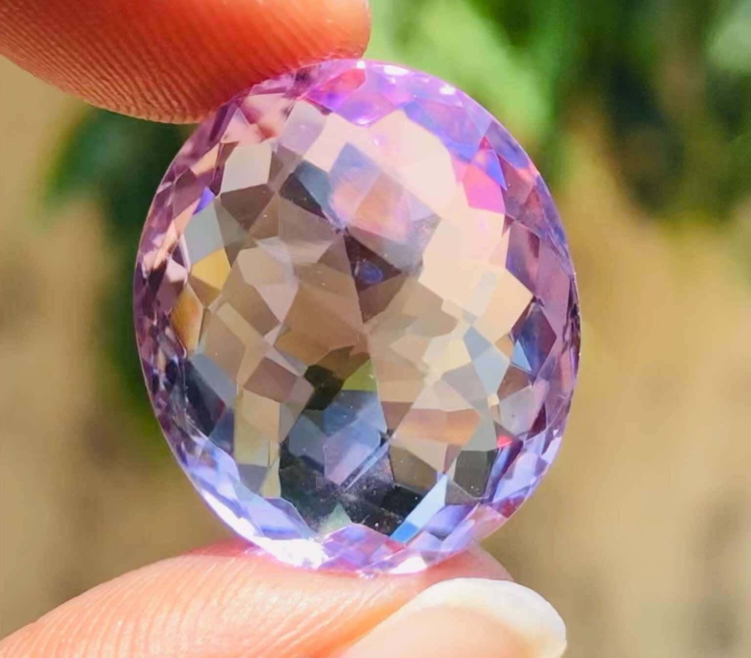 Stunning 22.00 Cts Geniune Amethyst Faceted Loose Gemstone