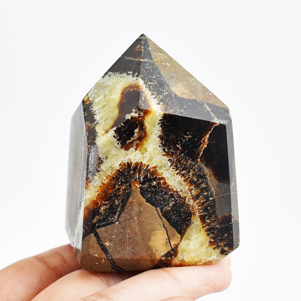 Exclusive 1172.00 Cts Genuine Septarian Agate Free Form Crystal Specimen Healing Gemstone Tower