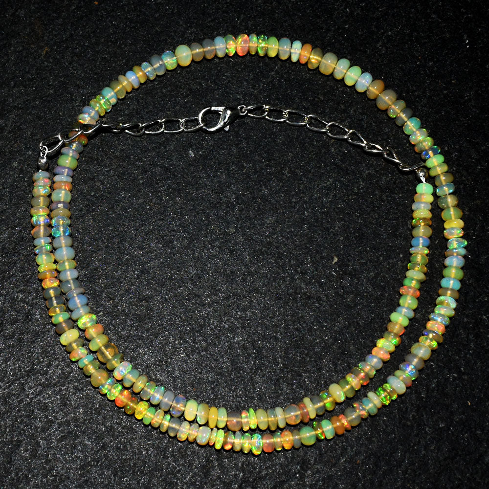 Mega Sale - 100% Amazing 52.00 Cts Genuine Ethiopian Opal Beads Necklace