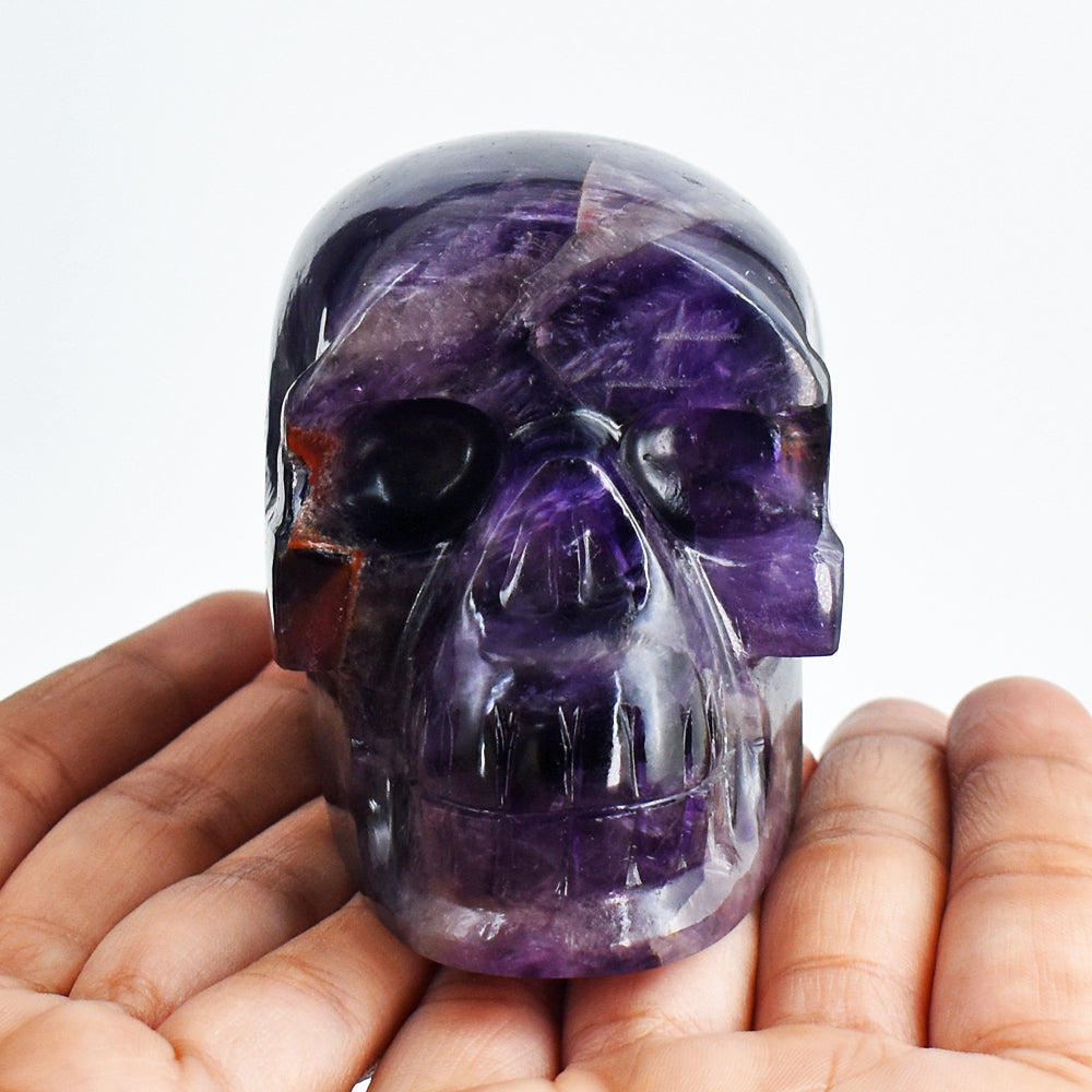 Amazing  2184.00 Carats  Genuine Amethyst Hand Carved Crystal Skull  Gemstone  Carving