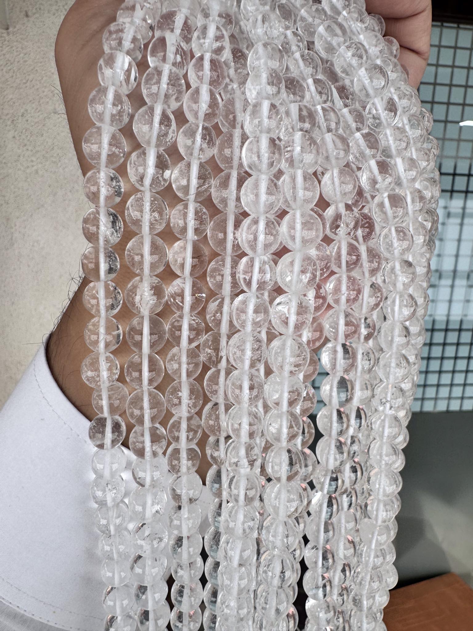 Mega Sale - 100% Genuine Exclusive White Topaz Faceted  Beads Strand