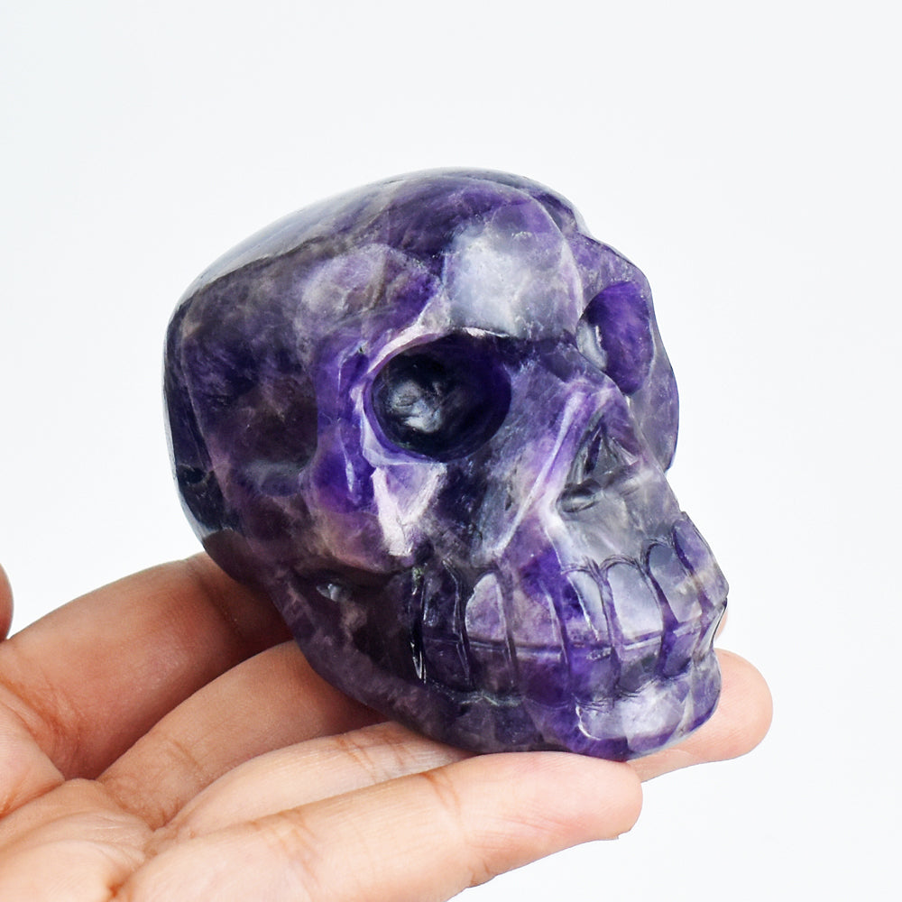 Natural  1169.00 Carats  Genuine Purple Amethyst Hand Carved Crystal Skull  Gemstone  Carving