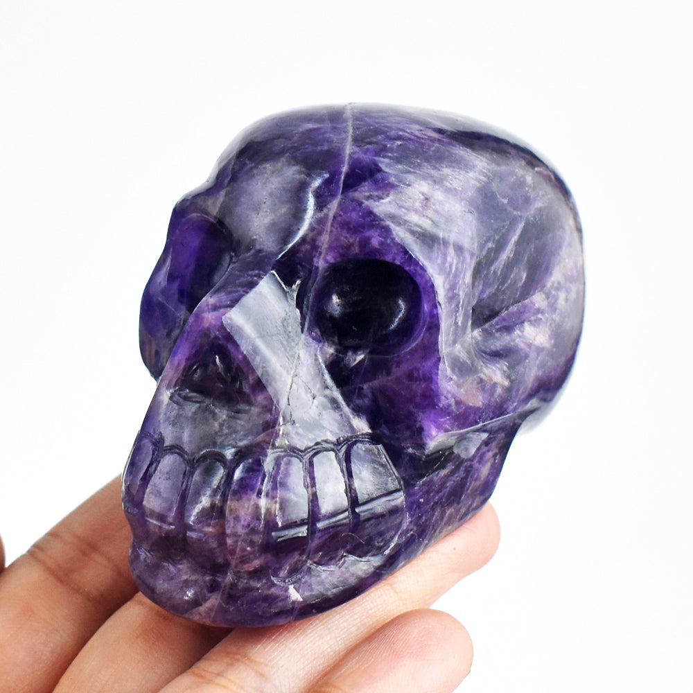 Natural  1169.00 Carats  Genuine Purple Amethyst Hand Carved Crystal Skull  Gemstone  Carving
