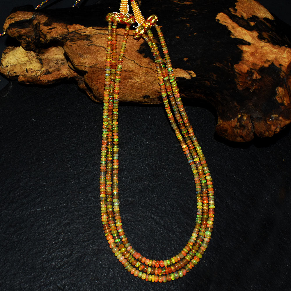 Mega Sale - 100% Beautiful   127.00 Cts Genuine Ethiopian Opal Beads Necklace