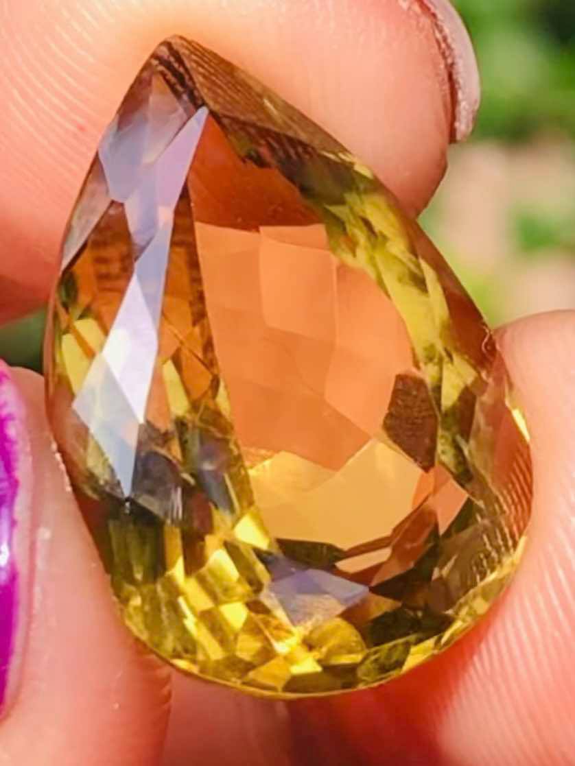 Amazing 13.00 Cts Genuine Citrine Faceted Loose Gemstone