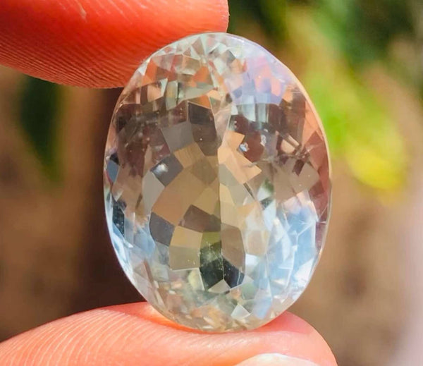 Amazing 24.00 Cts Prasiolite Faceted Loose Gemstone