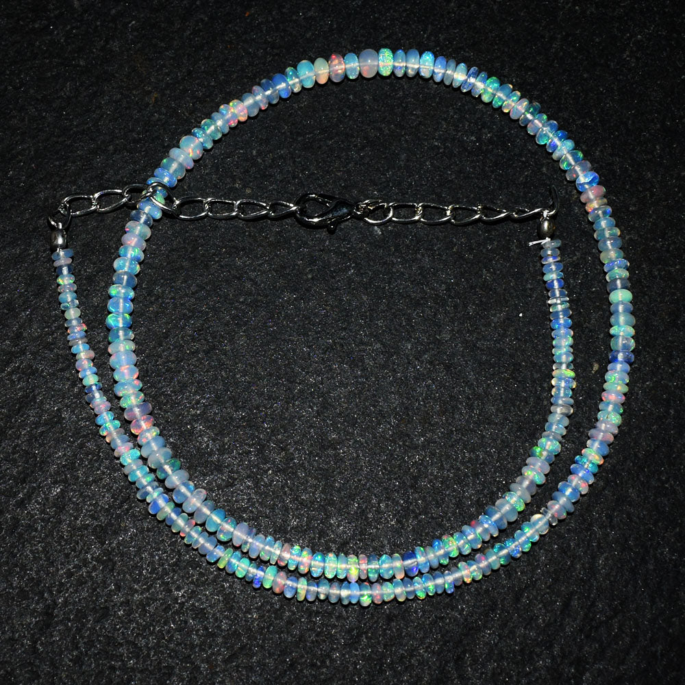 Mega Sale - 100% Exclusive 36.00 Cts Genuine Ethiopian Opal Beads Necklace
