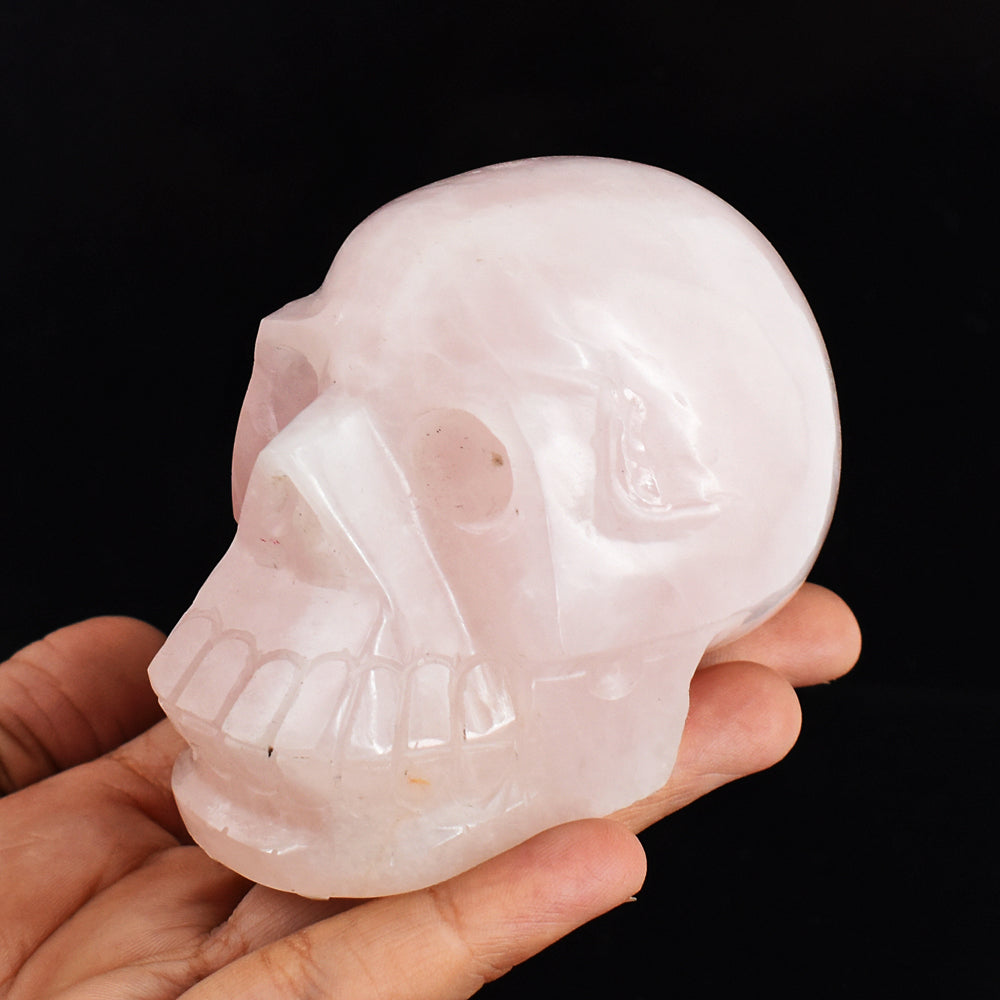 Natural 1826.00 Cts Genuine Pink Rose Quartz Hand Carved Crystal Skull Gemstone Carving
