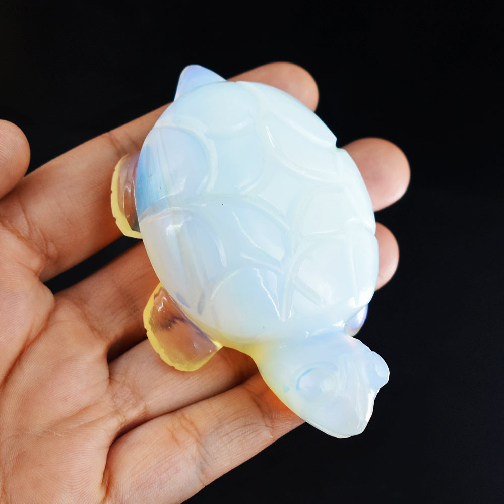 Stunning 636.00 Carats  Genuine Opalite Hand Carved Crystal Gemstone Carving Turtle