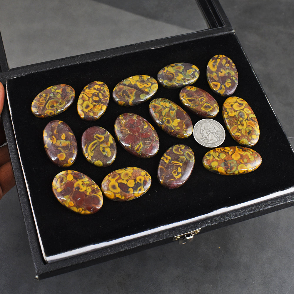 Awesome  599.00 Cts  Genuine  Fruit Jasper  Untreated  Gemstone  Cabochon  Lot