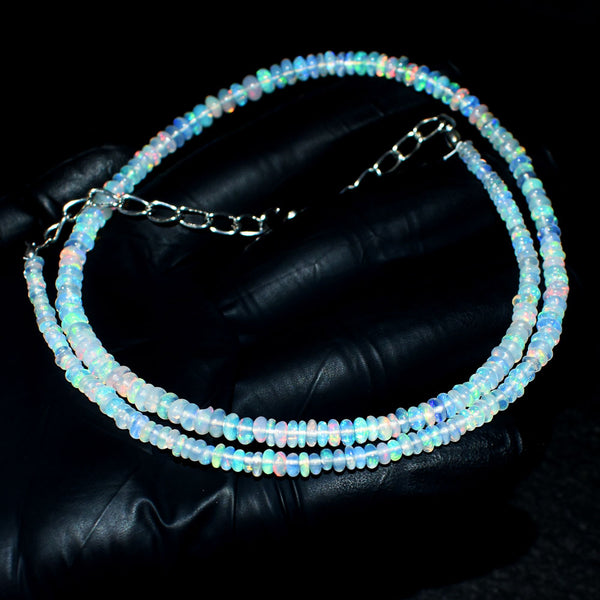 Mega Sale - 100% Exclusive 36.00 Cts Genuine Ethiopian Opal Beads Necklace