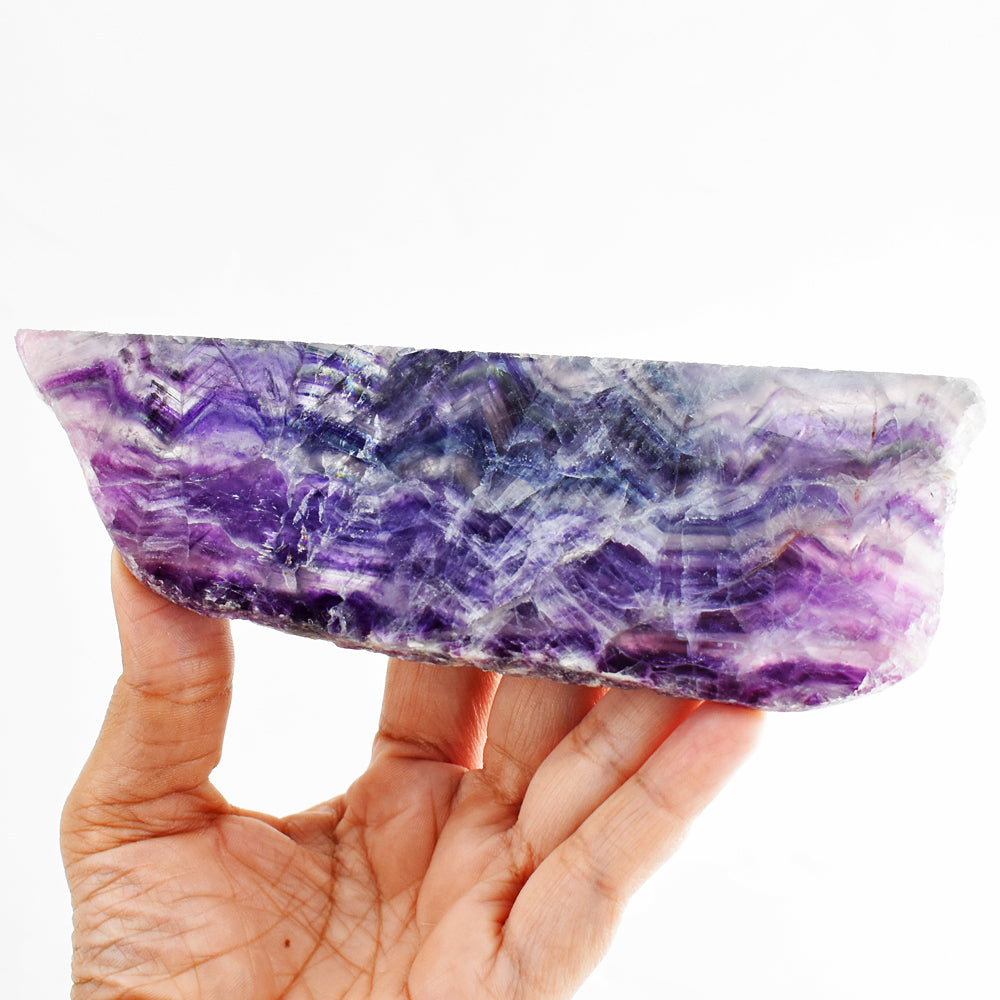 Artisian 920.00 Cts Genuine Multicolor Fluorite Crystal Specimen Gemstone Slab