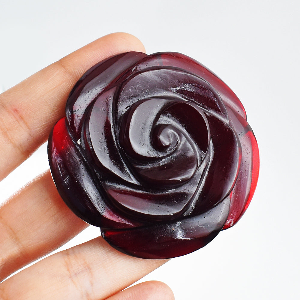 408.00 Cts  Genuine Exclusive Onyx  Hand  Carved Crystal  Rose Flower Gemstone Carving