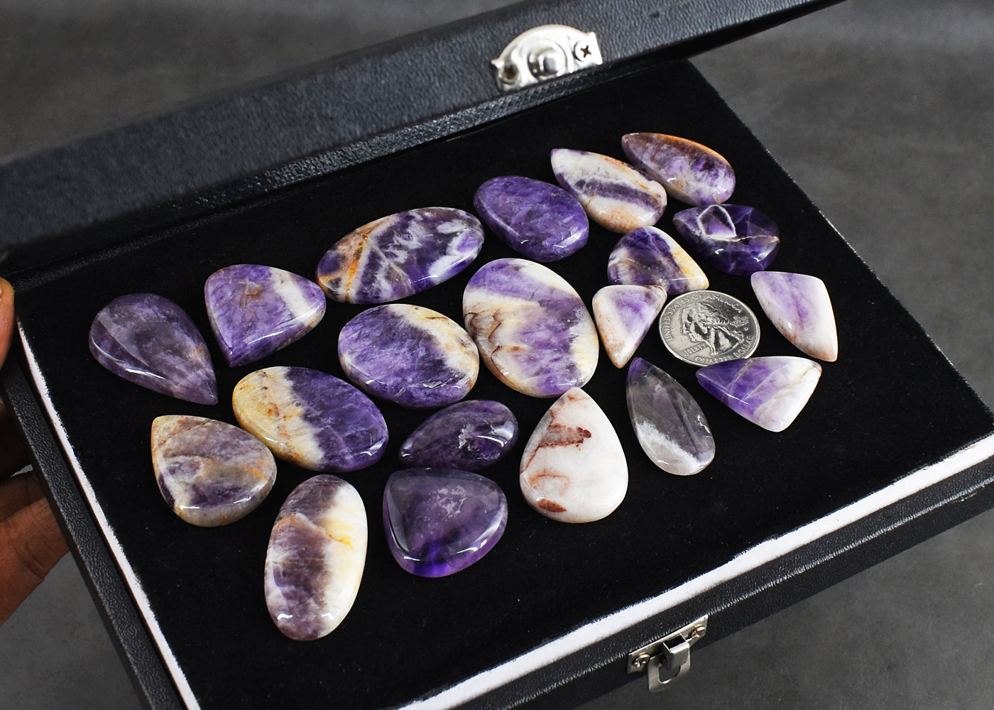 Exclusive  766.00  Carats  Genuine Chevron Amethyst  Untreated Gemstone Cabochon Lot
