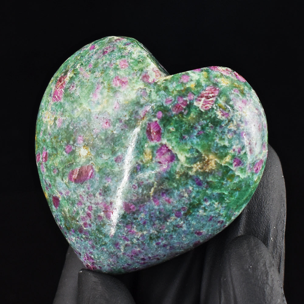 Craftsmen 555.00 Cts Genuine Pink In Ruby Fuchsite Crystal Specimen Gemstone Heart