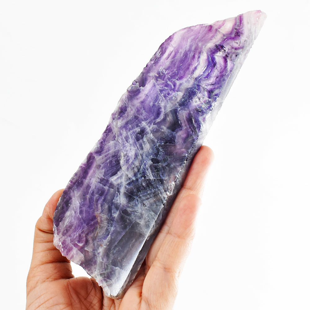 Artisian 920.00 Cts Genuine Multicolor Fluorite Crystal Specimen Gemstone Slab