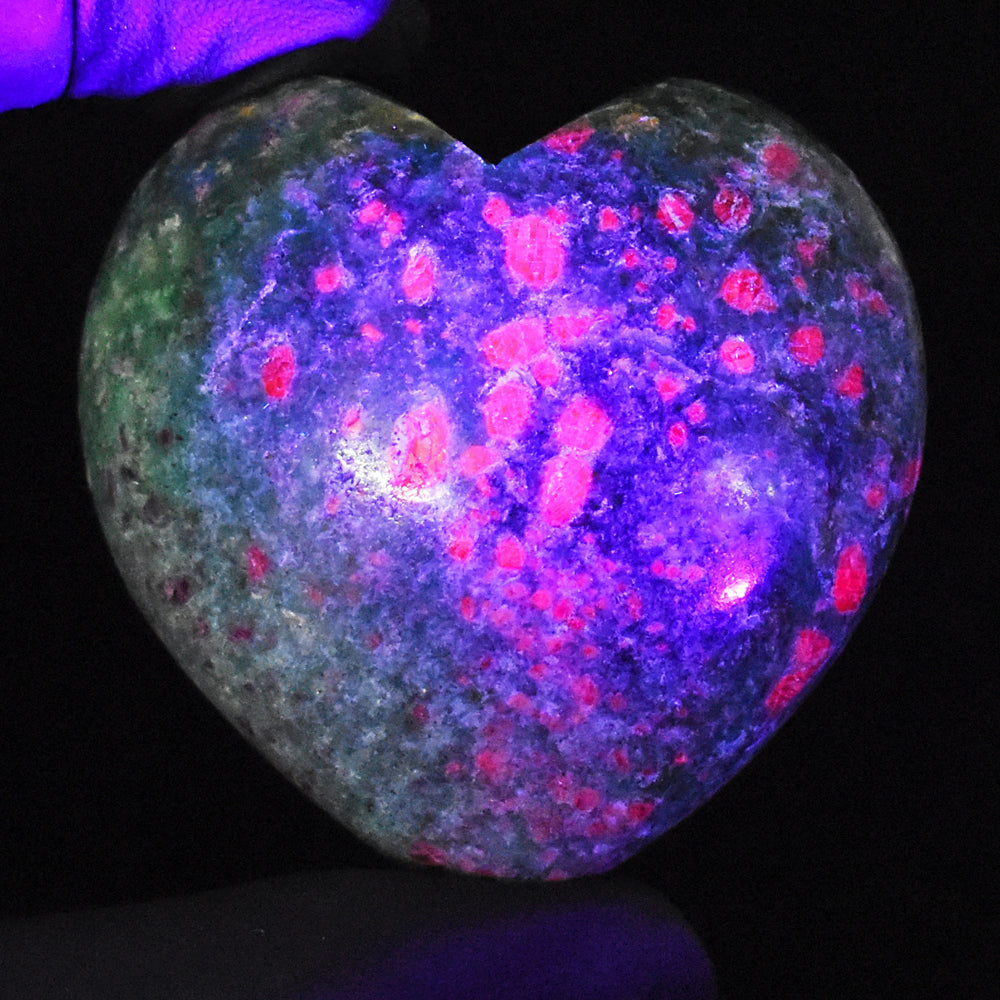 Craftsmen 555.00 Cts Genuine Pink In Ruby Fuchsite Crystal Specimen Gemstone Heart