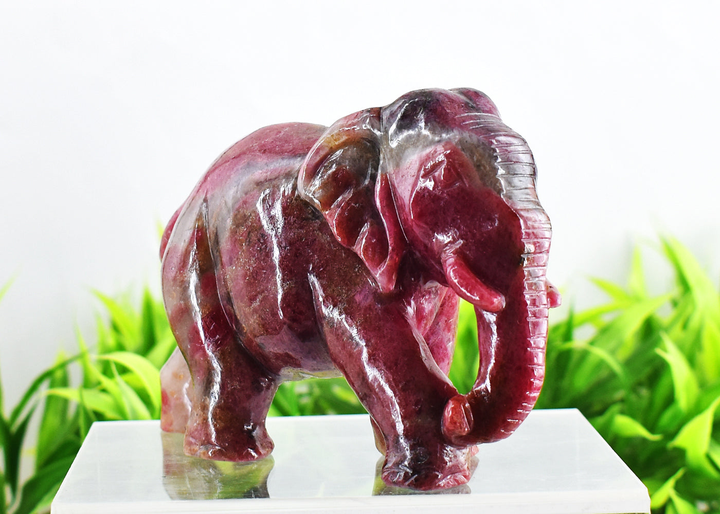 Stunning  3246.00 Cts Genuine Rhodonite Hand Carved  Crystal Gemstone Carving Elephant