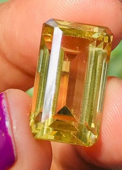 Stunning 14.00 Cts Genuine Citrine Faceted Loose Gemstone