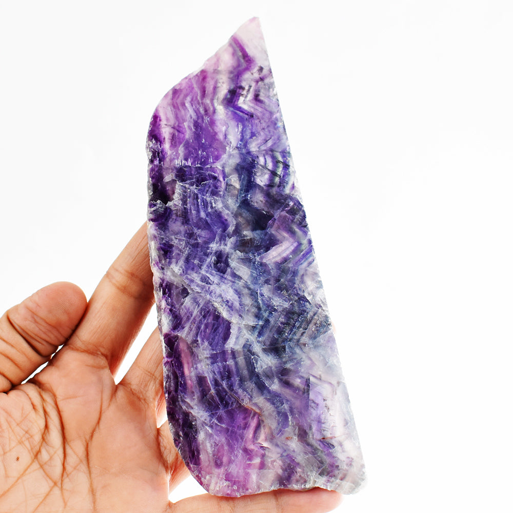 Artisian 920.00 Cts Genuine Multicolor Fluorite Crystal Specimen Gemstone Slab