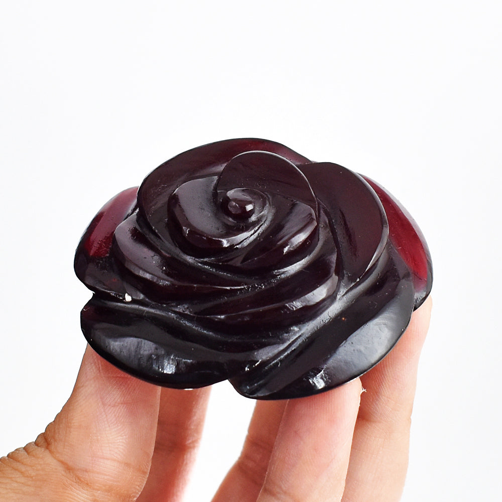 408.00 Cts  Genuine Exclusive Onyx  Hand  Carved Crystal  Rose Flower Gemstone Carving