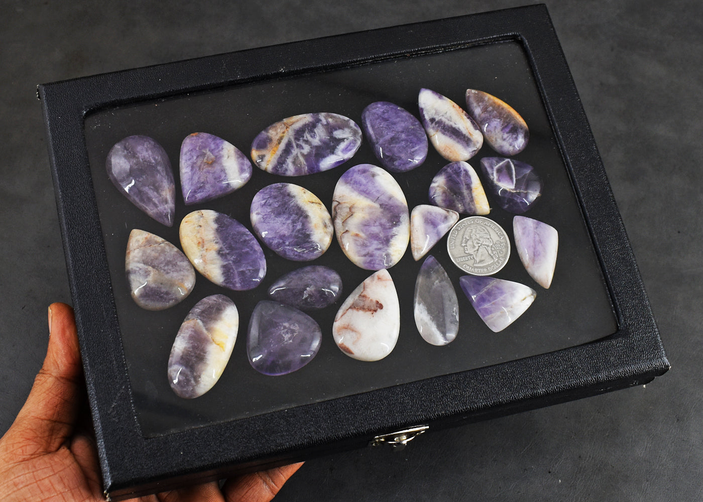 Exclusive  766.00  Carats  Genuine Chevron Amethyst  Untreated Gemstone Cabochon Lot