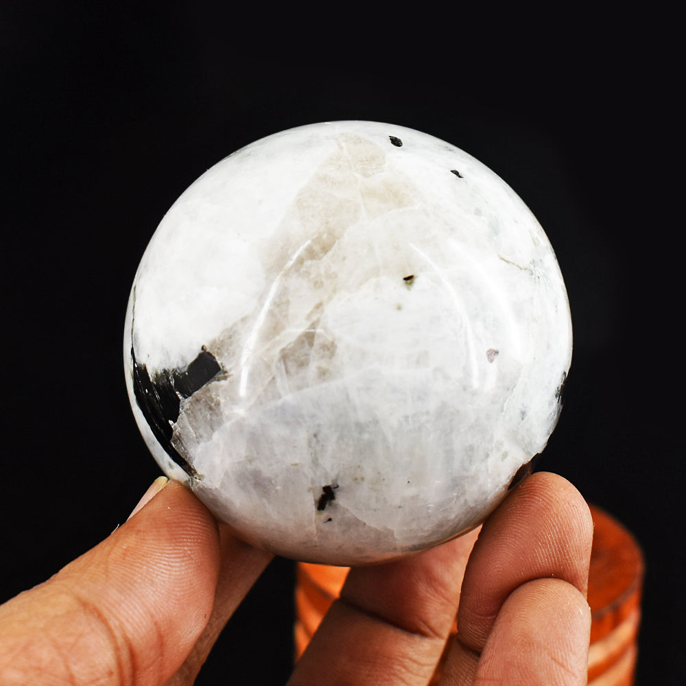 1228.00 Cts Natural Blue Flash Moonstone Hand Carved Crystal Healing Gemstone Sphere