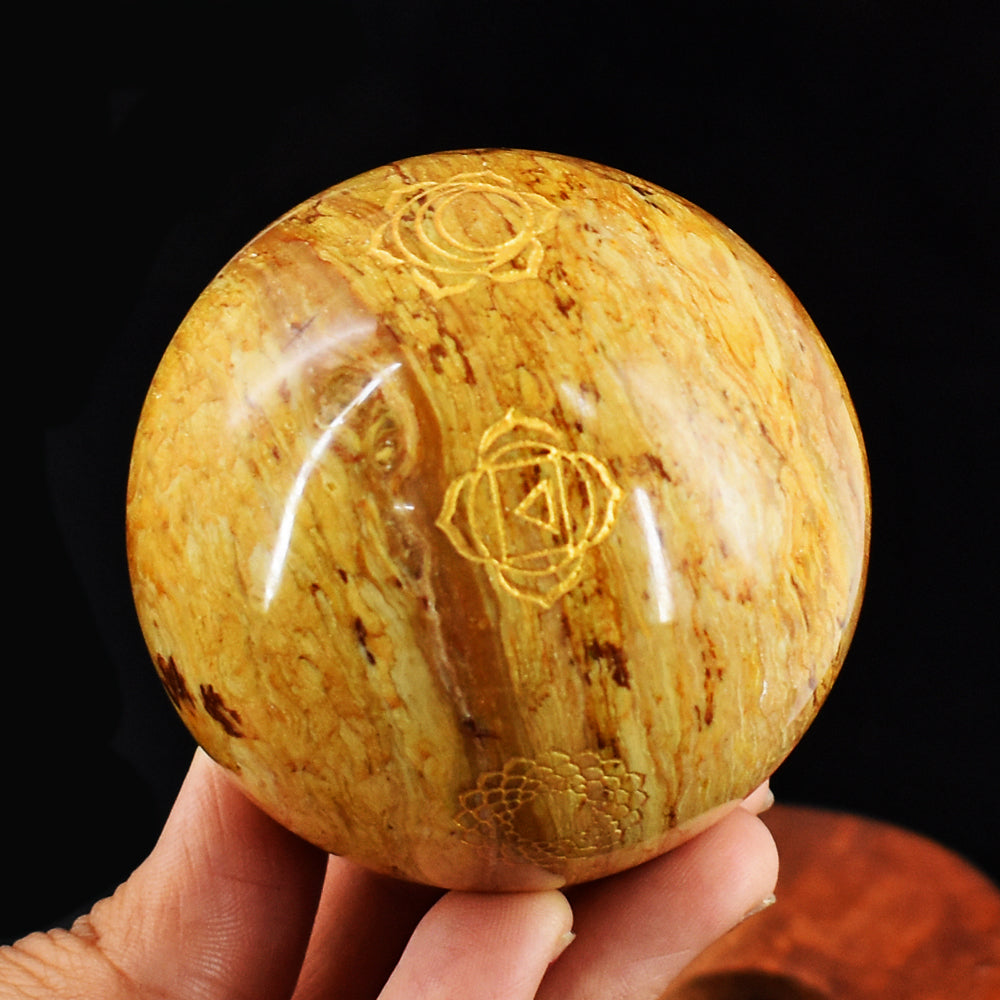 Amazing 1417.00 Cts Genuine Indian Opal Seven Chakra Crystal Specimen Gemstone Sphere