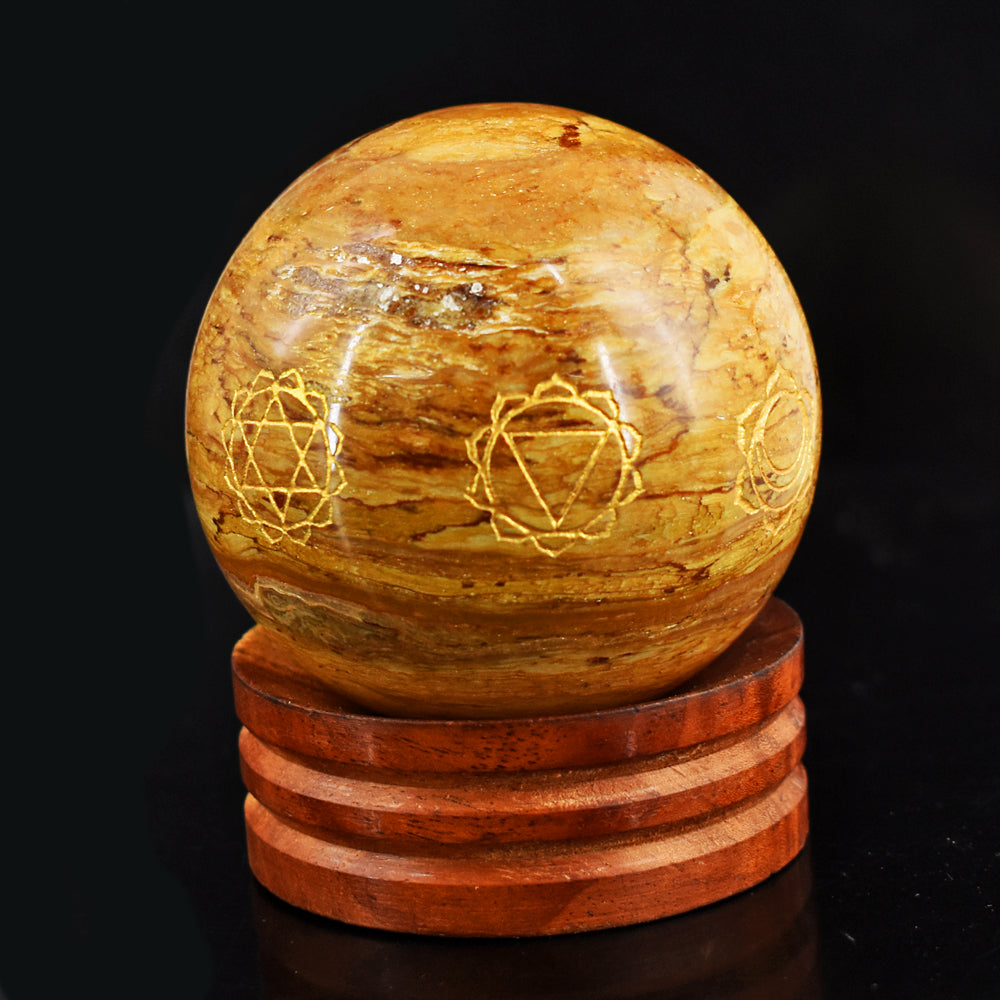 Amazing 1417.00 Cts Genuine Indian Opal Seven Chakra Crystal Specimen Gemstone Sphere
