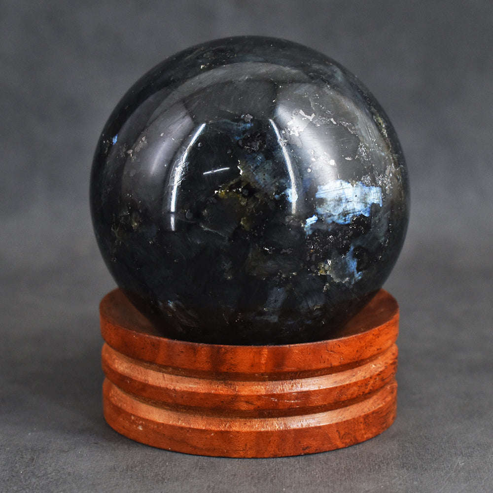 gemsmore:Amazing 1354.00  Cts Genuine Larvikite Hand Carved Healing Sphere