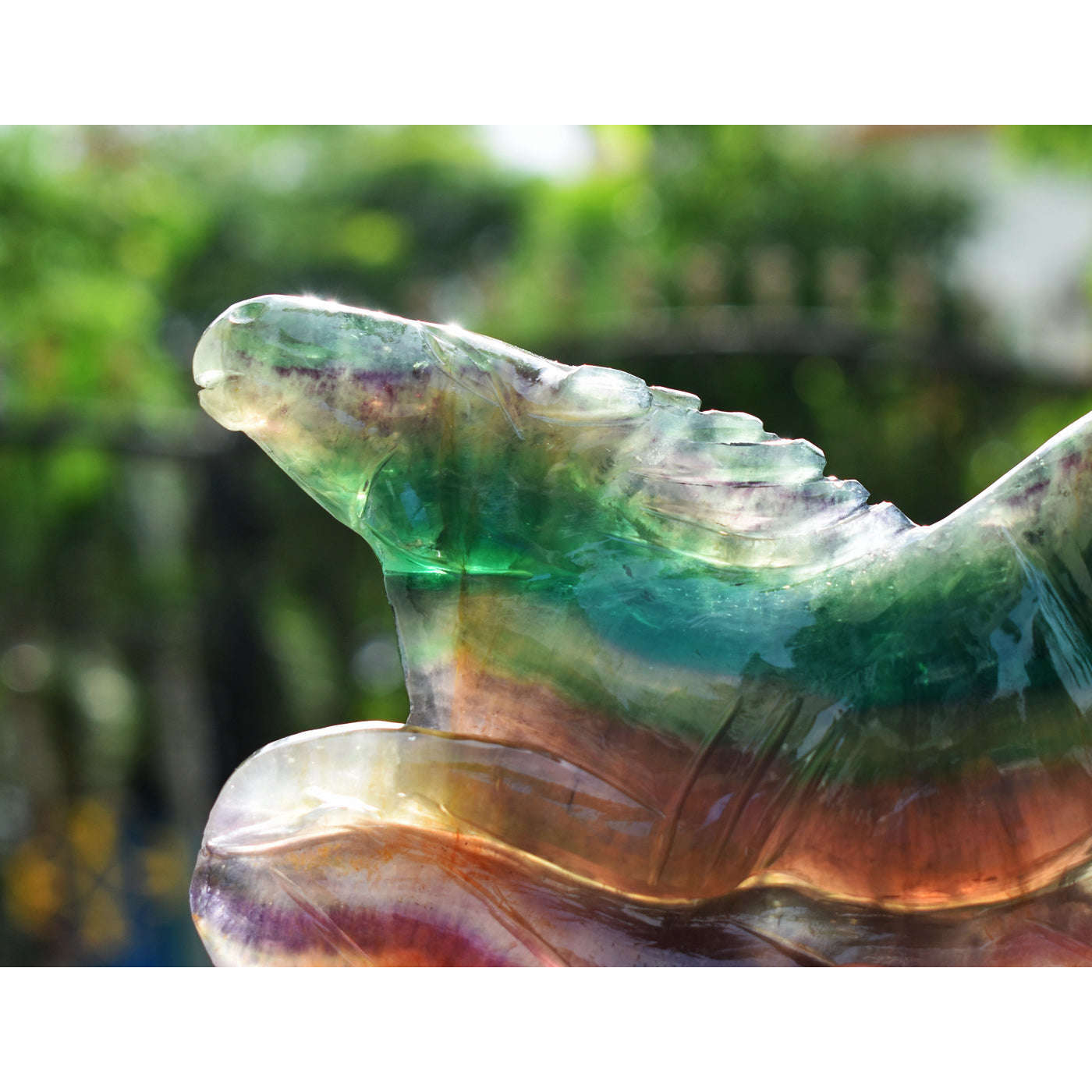 gemsmore:Artisian  4620.00 Cts  Genuine Multicolor Fluorite  Hand Carved Horse Gemstone Carving