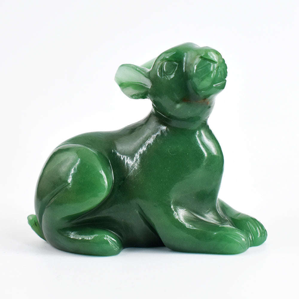 gemsmore:Beautiful 1306.00 Carats  Genuine  Green  Aventurine  Hand Carved  Gemstone  Bunny Carving
